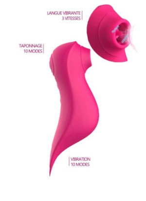 Le vibromasseur stimulateur Fuschia 3 en 1 - BOZ-090FUS